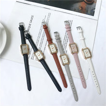 Load image into Gallery viewer, Elegant Simple Rectangle Ladies Watch Brown Quartz Clock 2019 Women's Fashion Casual Retro Leather Watches Female Wristwatches