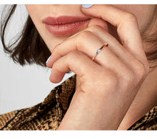 Load image into Gallery viewer, SILVERHOO 925 Sterling Silver Rings for Women Cute Zircon Round Geometric 925 Silver Wedding Fine Jewelry Minimalist Gift