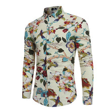 Load image into Gallery viewer, New Men's Long Sleeve Casual Shirt Fashion Rose Flower 3D Printed Floral Shirt Turn-down Collar Slim Fit Shirt For Mens Clothing