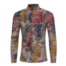 Load image into Gallery viewer, New Men's Long Sleeve Casual Shirt Fashion Rose Flower 3D Printed Floral Shirt Turn-down Collar Slim Fit Shirt For Mens Clothing