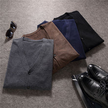 Load image into Gallery viewer, COODRONY Cardigan Men 2020 Autumn Winter Soft Warm Cashmere Wool Sweater Men Pure Color Classic Casual V-Neck Cardigans Top 7402