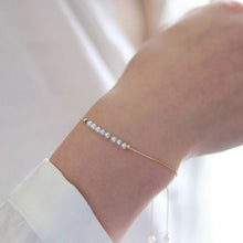 Load image into Gallery viewer, New 3mm Pearl 14k Gold Adjustable Bracelet Charm Simple Women's Party Jewelry Bracelet Women's Fine Holiday Gifts