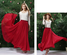 Load image into Gallery viewer, 2020 Bohemia Long Skirts Women Stretch High Waist Solid Chiffon A-Line Skirt Casual Pleated Maxi Skirt Faldas Saias Streetwear