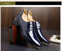 Load image into Gallery viewer, Classic Men Formal Pointed Leather Shoes Fashion Metal Accessories Male Oxford Shoes Handmade Men Business Dress Shoes 37-48