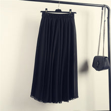 Load image into Gallery viewer, 2020 Bohemia Long Skirts Women Stretch High Waist Solid Chiffon A-Line Skirt Casual Pleated Maxi Skirt Faldas Saias Streetwear