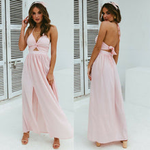 Load image into Gallery viewer, Boho Summer Floral Long Maxi Dress Women Sexy Halter Backless Straps Evening Party Beach Dresses Holiday Wear Sundress