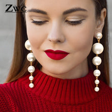 Load image into Gallery viewer, ZWC Fashion New Women's Acrylic Drop Earrings Hot Selling Long Dangling Earrings Gift For Women Party Wedding Jewelry Brincos