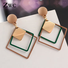 Load image into Gallery viewer, ZWC Fashion New Women's Acrylic Drop Earrings Hot Selling Long Dangling Earrings Gift For Women Party Wedding Jewelry Brincos