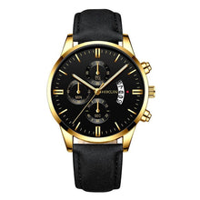 Load image into Gallery viewer, reloj hombre Luxury Mens Watch Fashion Sport Wrist Watch Alloy Case Leather Band Watch Quartz Business Wristwatch calendar Clock