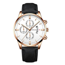 Load image into Gallery viewer, reloj hombre Luxury Mens Watch Fashion Sport Wrist Watch Alloy Case Leather Band Watch Quartz Business Wristwatch calendar Clock