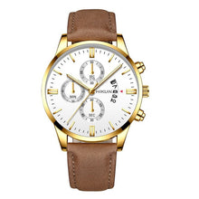 Load image into Gallery viewer, reloj hombre Luxury Mens Watch Fashion Sport Wrist Watch Alloy Case Leather Band Watch Quartz Business Wristwatch calendar Clock