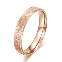 Load image into Gallery viewer, KNOCK High quality Fashion Simple Scrub Stainless Steel Women 's Rings 2 mm Width Rose Gold Color Finger Gift For Girl Jewelry