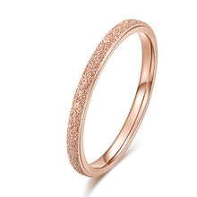 Load image into Gallery viewer, KNOCK High quality Fashion Simple Scrub Stainless Steel Women 's Rings 2 mm Width Rose Gold Color Finger Gift For Girl Jewelry