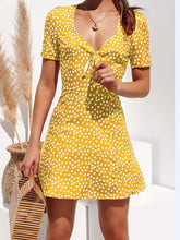 Load image into Gallery viewer, New Women Summer Casual Short Sleeve Floral Boho Dress Party Evening Beach V neck Dress Fashion Sexy Mini Dresses