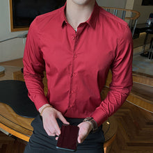 Load image into Gallery viewer, 2020 New Fashion Cotton Long Sleeve Shirt Solid Slim Fit Male Social Casual Business White Black Dress Shirt 5XL 6XL 7XL 8XL