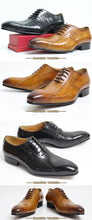 Load image into Gallery viewer, Luxury Italian Leather Shoes Men New Fashion Lace Up Brown Black Wedding Business Formal Shoes Men Oxfords Shoes