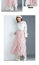 Load image into Gallery viewer, Women irregular Tulle Skirts Fashion Elastic High Waist Mesh Tutu Skirt Pleated Long Skirts Midi Skirt Saias Faldas Jupe Femmle
