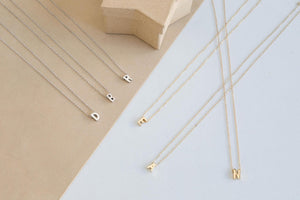 Fashion Gold Chain Initial Charms Necklace Pendant Metal Letters For Jewelry Cut Letters Single Name Necklaces