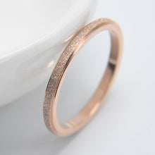 Load image into Gallery viewer, KNOCK High quality Fashion Simple Scrub Stainless Steel Women &#39;s Rings 2 mm Width Rose Gold Color Finger  Gift For Girl Jewelry
