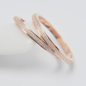 KNOCK High quality Fashion Simple Scrub Stainless Steel Women 's Rings 2 mm Width Rose Gold Color Finger  Gift For Girl Jewelry