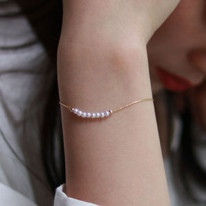 New 3mm Pearl 14k Gold Adjustable Bracelet Charm Simple Women's Party Jewelry Bracelet Women's Fine Holiday Gifts