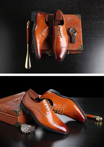 2020 Men Formal Shoes  Leather Business Casual Shoes High Quality Men Dress Office Luxury Shoes Male Breathable Oxfords