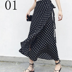 New one-piece skirt women summer chiffon wrap skirt long floral beach skirt