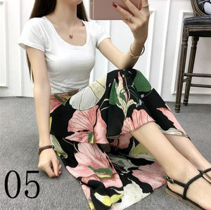 New one-piece skirt women summer chiffon wrap skirt long floral beach skirt