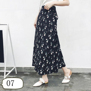 New one-piece skirt women summer chiffon wrap skirt long floral beach skirt