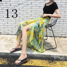 Load image into Gallery viewer, New one-piece skirt women summer chiffon wrap skirt long floral beach skirt
