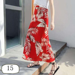 New one-piece skirt women summer chiffon wrap skirt long floral beach skirt