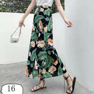 New one-piece skirt women summer chiffon wrap skirt long floral beach skirt