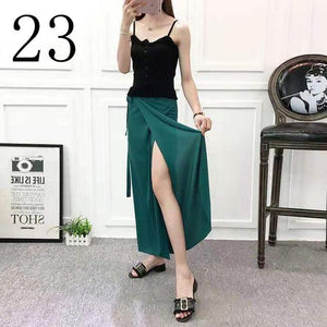 New one-piece skirt women summer chiffon wrap skirt long floral beach skirt