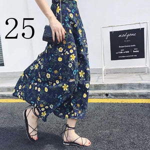 New one-piece skirt women summer chiffon wrap skirt long floral beach skirt