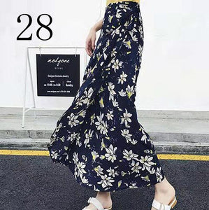 New one-piece skirt women summer chiffon wrap skirt long floral beach skirt