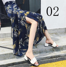 Load image into Gallery viewer, New one-piece skirt women summer chiffon wrap skirt long floral beach skirt
