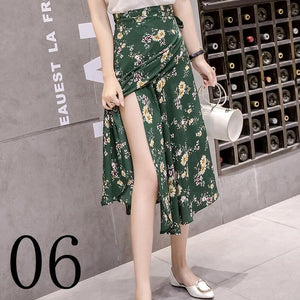 New one-piece skirt women summer chiffon wrap skirt long floral beach skirt