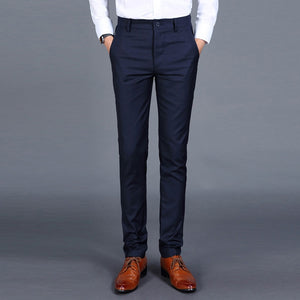 Loldeal Men Suit Pants Slim Fit Flat Front Stretch Dress Pants  Formal Pants Trousers Male