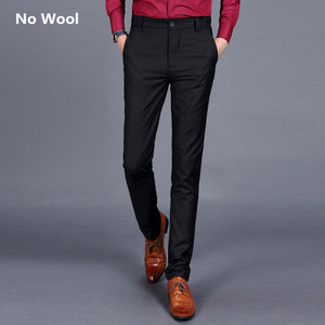 Loldeal Men Suit Pants Slim Fit Flat Front Stretch Dress Pants  Formal Pants Trousers Male