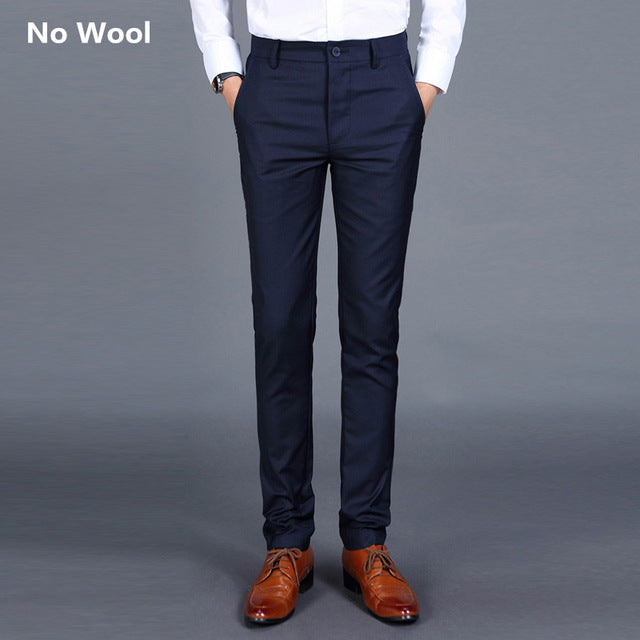 Loldeal Men Suit Pants Slim Fit Flat Front Stretch Dress Pants  Formal Pants Trousers Male