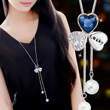 Load image into Gallery viewer, BYSPT Shiny Crystal Circle Silver Color Women&#39;s Pendant Necklaces Jewelry Pendant Long Necklace Women Chain Fashion Jewelry
