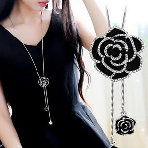 BYSPT Shiny Crystal Circle Silver Color Women's Pendant Necklaces Jewelry Pendant Long Necklace Women Chain Fashion Jewelry