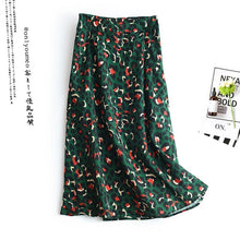 Load image into Gallery viewer, 2020 Colorful Leopard Print Long Skirt Fashion Women Ladies Green High Waist Split A-line Maxi Skirt Female
