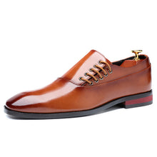 Load image into Gallery viewer, Misalwa 2020 New Formal Leather Dress Men Shoes Brown Red Black Business Suit Versatile Casual Shoes Male Classic Flat Plus Size
