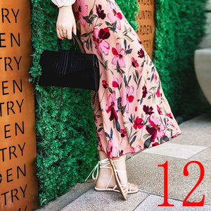 New one-piece skirt women summer chiffon wrap skirt long floral beach skirt