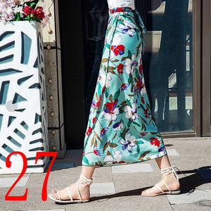 New one-piece skirt women summer chiffon wrap skirt long floral beach skirt