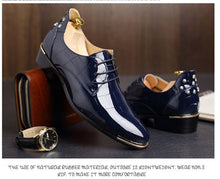 Load image into Gallery viewer, Classic Men Formal Pointed Leather Shoes Fashion Metal Accessories Male Oxford Shoes Handmade Men Business Dress Shoes 37-48
