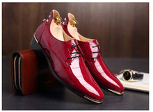 Load image into Gallery viewer, Classic Men Formal Pointed Leather Shoes Fashion Metal Accessories Male Oxford Shoes Handmade Men Business Dress Shoes 37-48
