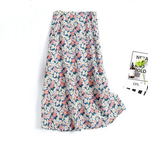 2020 Colorful Leopard Print Long Skirt Fashion Women Ladies Green High Waist Split A-line Maxi Skirt Female