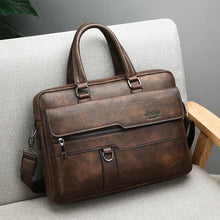 Load image into Gallery viewer, Luxury Designer PU Leather Man Briefcase Men&#39;s Business Handbag 15.6 Inches Laptop Bag Fashion Male Briefcase Shoulder Bag 2019
